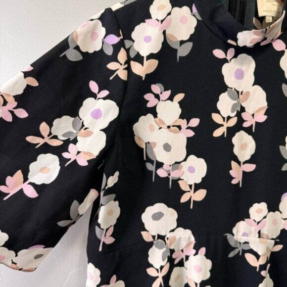 KATE SPADE NEW YORK Black Whimsies Posy Floral Swing Dress Size 10 - Picture 6 of 11